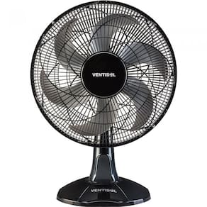 Ventilador de Mesa Oscilante 40Cm Com 6 Pás Turbo Preto/Cinza Ventisol
