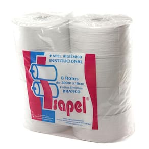 Papel Higiênico Rolão Branco Folha Simples Fardo com 8 Rolos Isapel