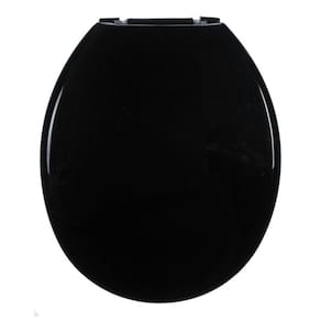 Assento Sanitário Almofadado Banheiro Oval Preto Astra
