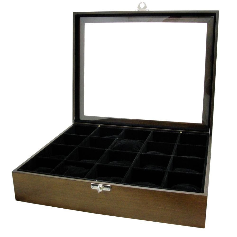 Estojo para 20 Relógios Madeira Luxo Item
