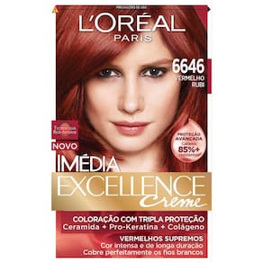 Tintura Imédia Excellence L`Oréal Creme 6646 Vermelho Rubi