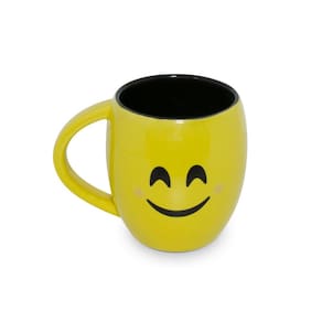 Caneca de Ceramica Emojis Felicidade 10X8cm - Amarelo