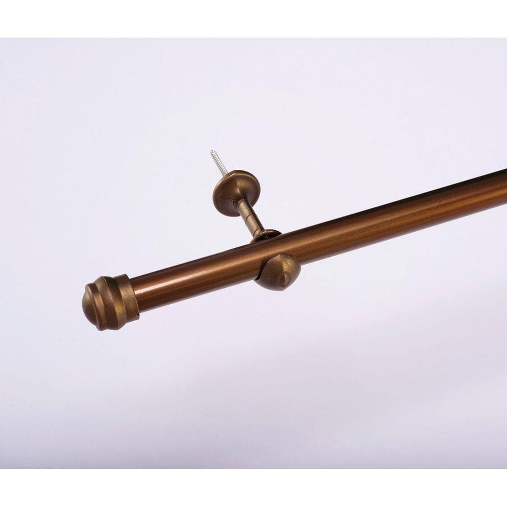 Varão Simples para Cortina de 4 Metros 19mm Kit Completo - Bronze