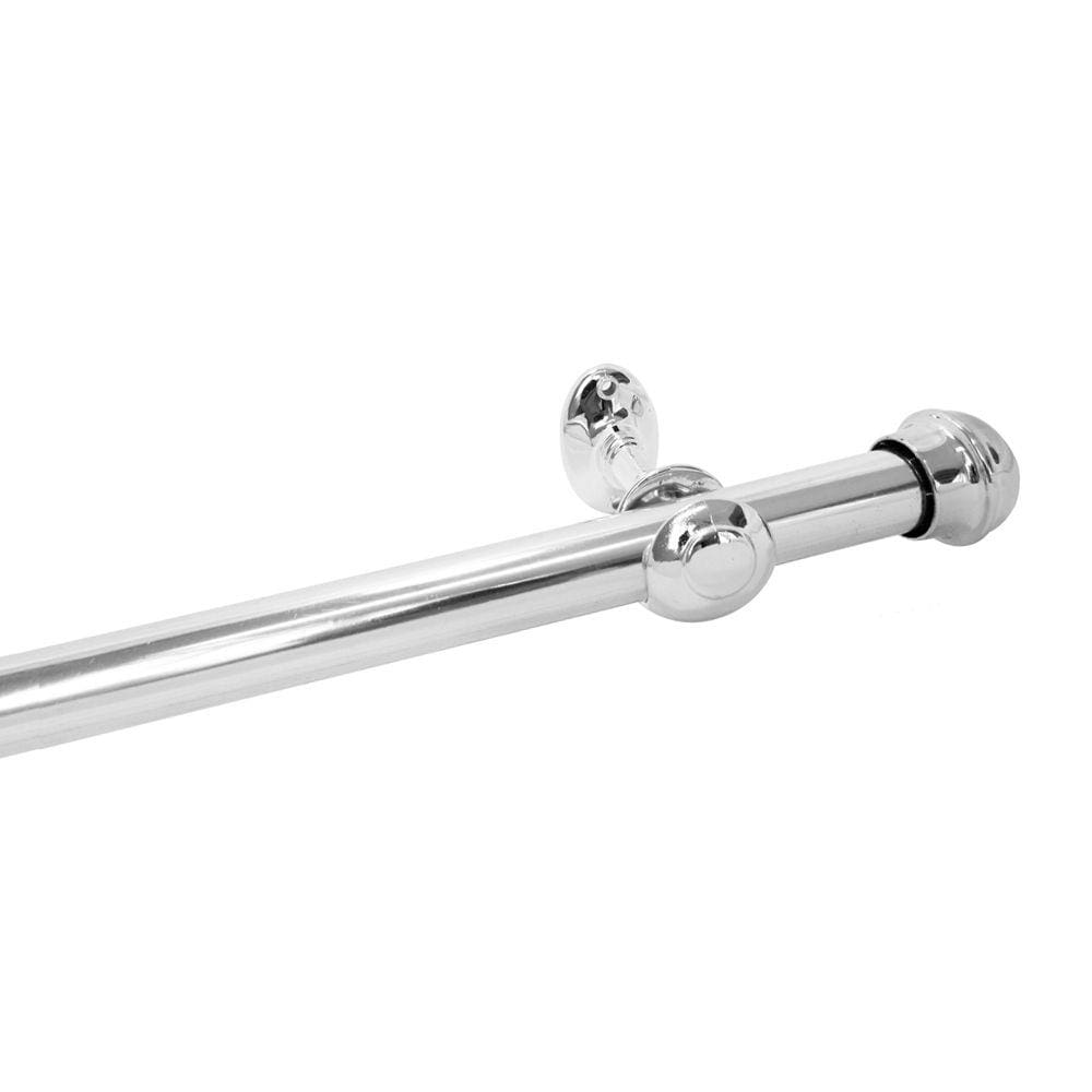 Varão Simples para Cortina de 2 Metros 19mm Kit Completo - Prata
