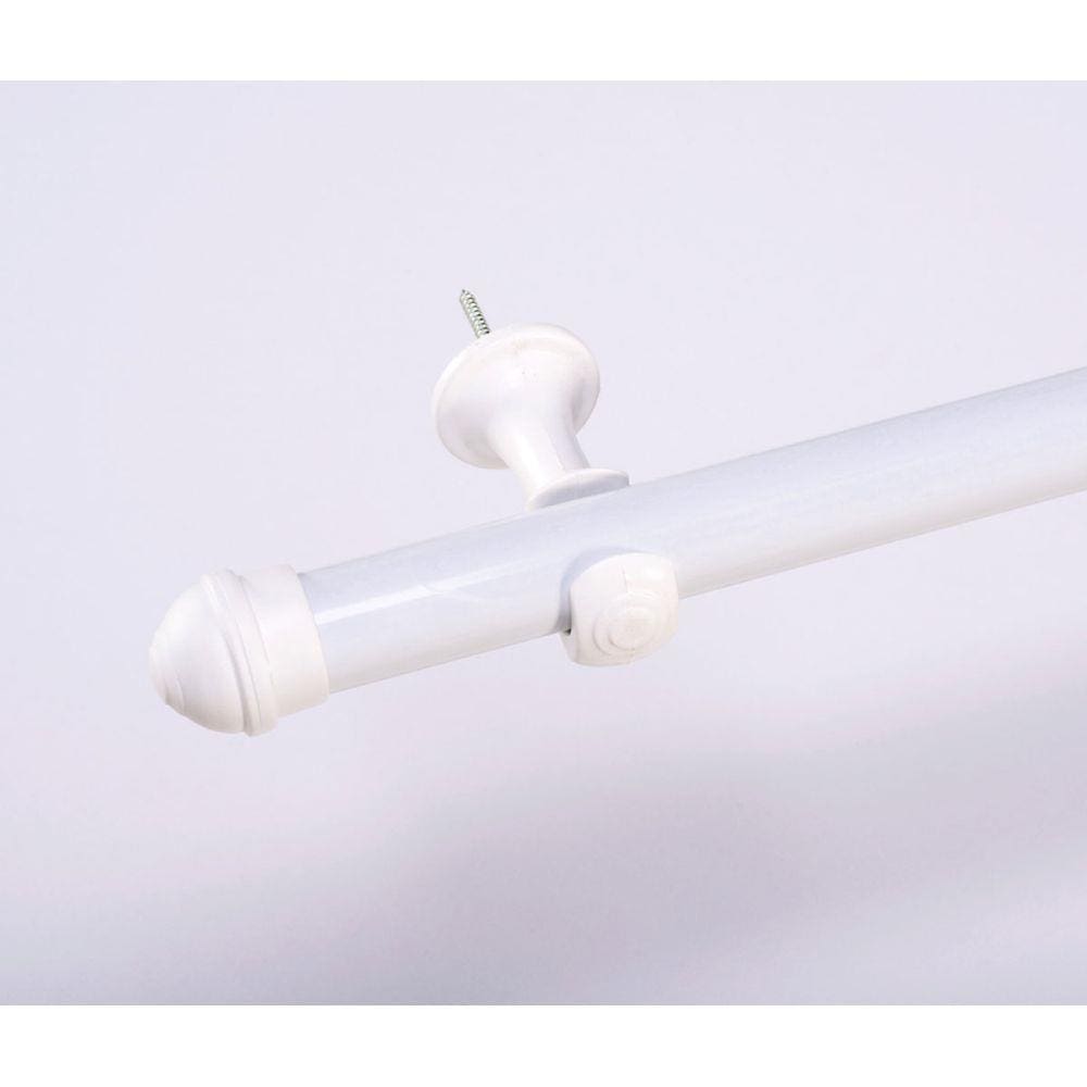 Varão Simples para Cortina de 3 Metros 28mm Kit Completo - Branco