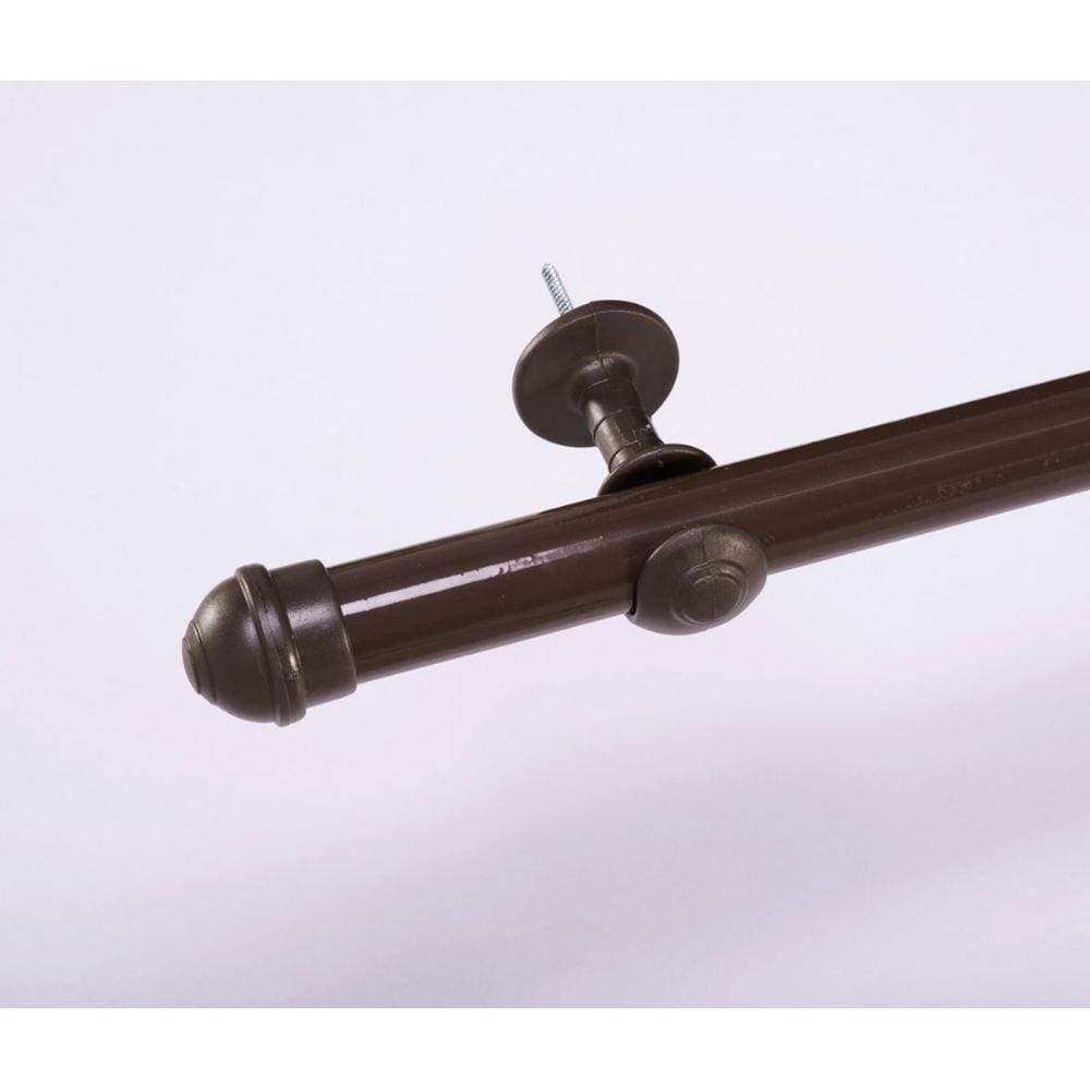 Varão Simples para Cortina de 2 Metros 28mm Kit Completo - Marrom