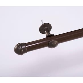 Varão Simples para Cortina de 2 Metros 28mm Kit Completo - Marrom