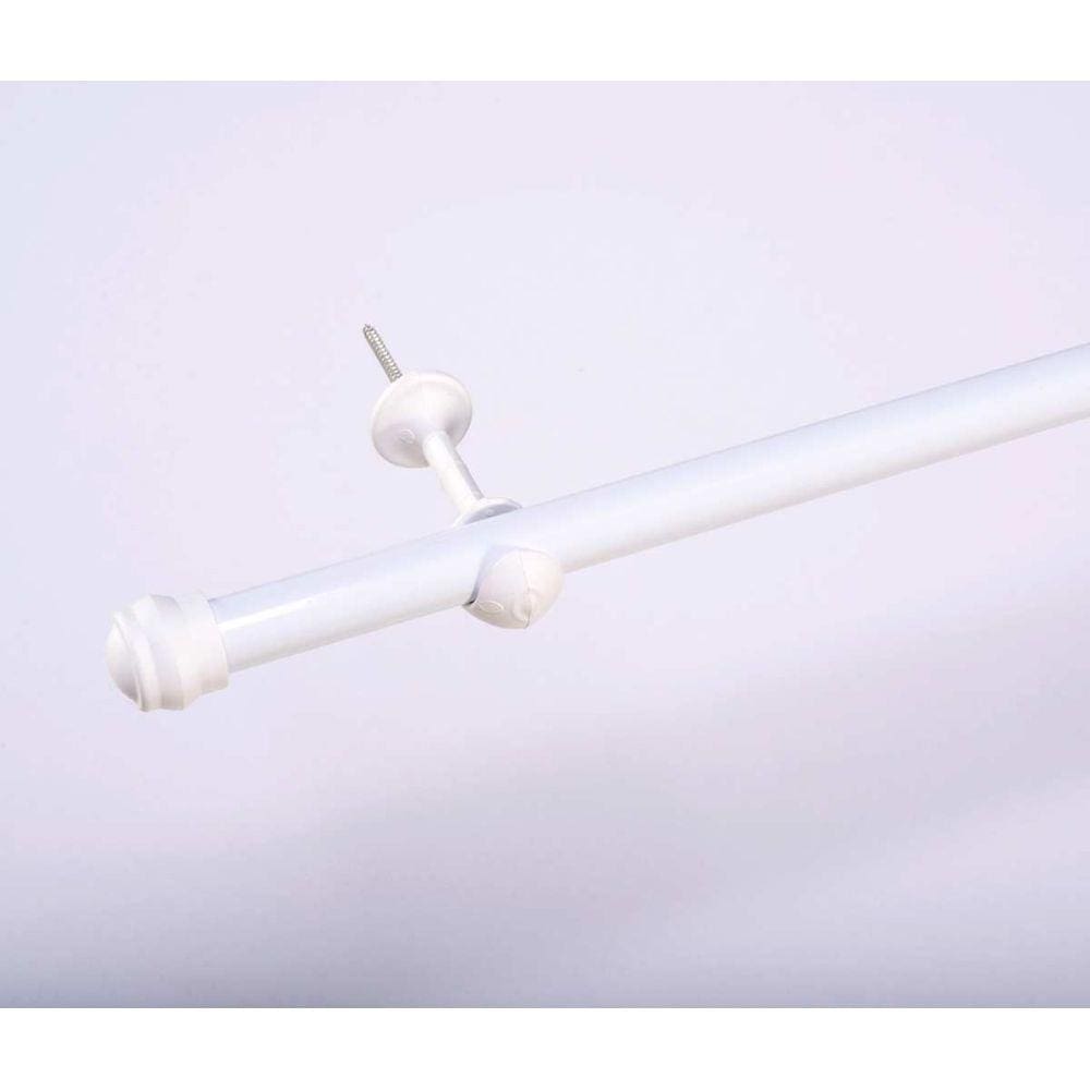 Varão Simples para Cortina de 3 Metros 19mm Kit Completo - Branco