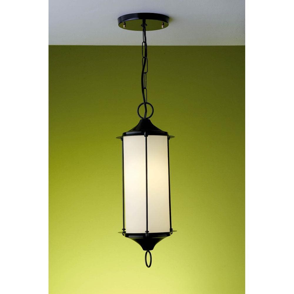 Pendente Aço Fosfatizado Preto com Vidro - Ideal 60x16x16