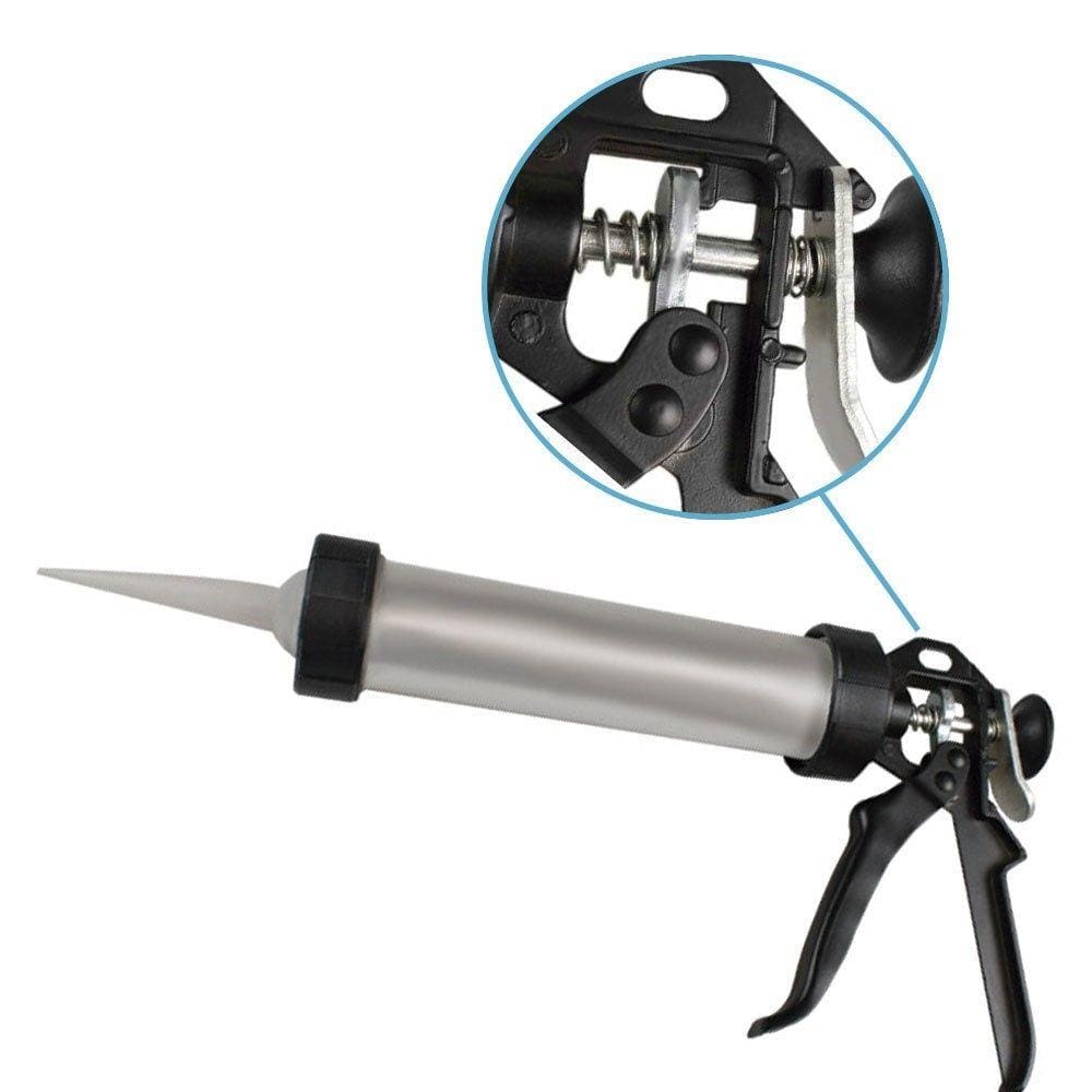 Pistola De Aluminio Aplicador De Silicone Com Gatilho Cola Silicone Veda Calha Cola Para Brisa Cinza