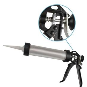 Pistola De Aluminio Aplicador De Silicone Com Gatilho Cola Silicone Veda Calha Cola Para Brisa Cinza